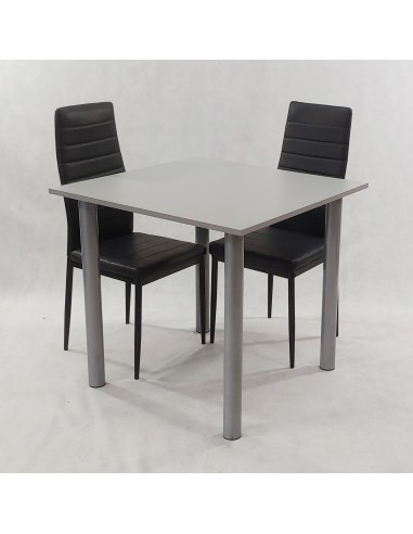 Zestaw stół Lugano 80 szary i 2 krzesła Nicea...