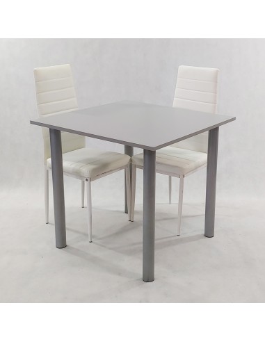 Zestaw stół Lugano 80 szary i 2 krzesła Nicea...