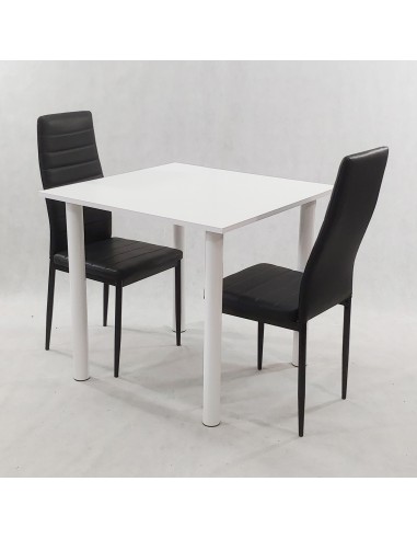 Zestaw stół Lugano 80 szary i 2 krzesła Nicea...