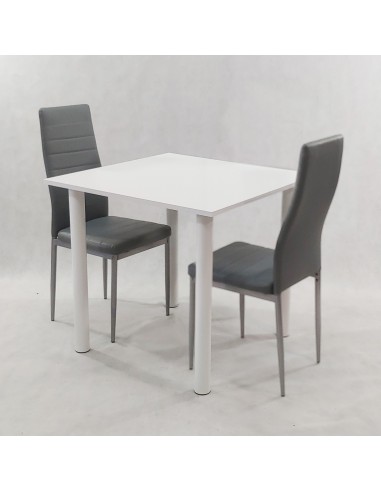Zestaw stół Lugano 80 biały i 2 krzesła Nicea...