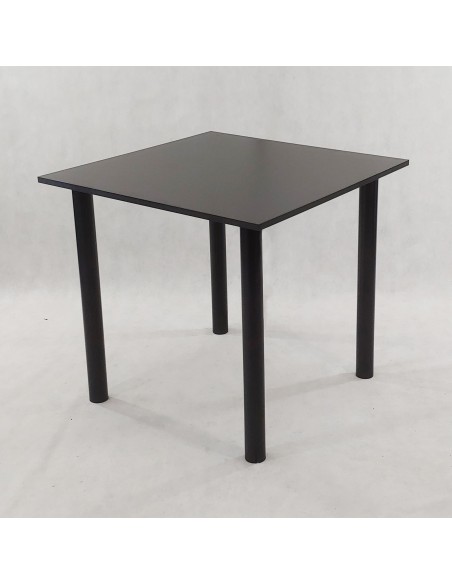 Zestaw stół Lugano 80 czarny i 2 krzesła Nicea białe