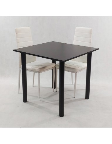 Zestaw stół Lugano 80 czarny i 2 krzesła Nicea...