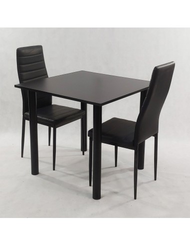 Zestaw stół Lugano 80 czarny i 2 krzesła Nicea...