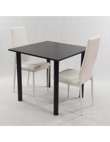 Zestaw stół Lugano 80 sonoma i 2 krzesła Nicea białe