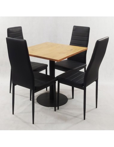 Zestaw stół Kansas i 4 krzesła Nicea czarne