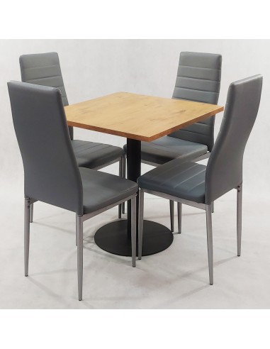 Zestaw stół Kansas i 4 krzesła Nicea czarne