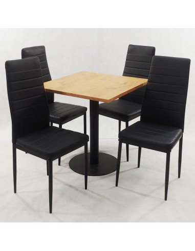 Zestaw stół Kansas i 4 krzesła Nicea czarne