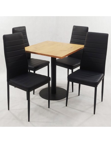 Zestaw stół Kansas i 4 krzesła Nicea czarne