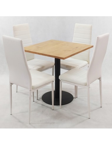 Zestaw stół Kansas i 4 krzesła Nicea białe