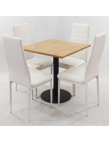 Zestaw stół Kansas i 4 krzesła Nicea białe