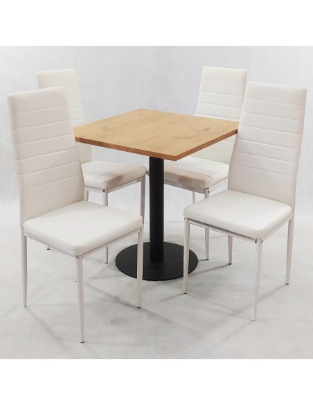 Zestaw stół Kansas i 4 krzesła Nicea białe