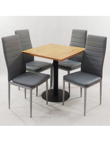 Zestaw stół Kansas i 4 krzesła Nicea szare