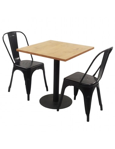 Zestaw stół Kansas i 2 krzesła Paris czarne
