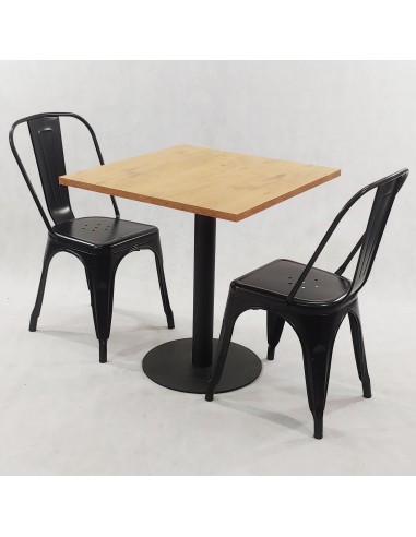 Zestaw stół Kansas i 2 krzesła Paris czarne