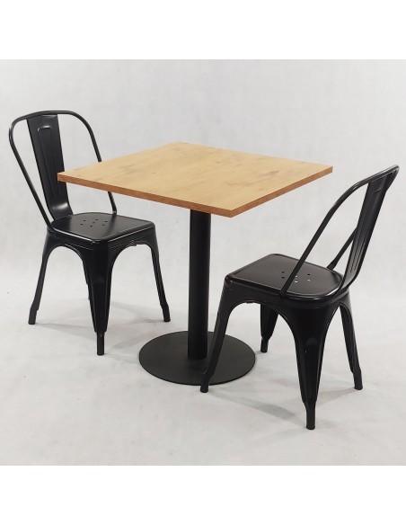 Zestaw stół Kansas i 2 krzesła Paris czarne