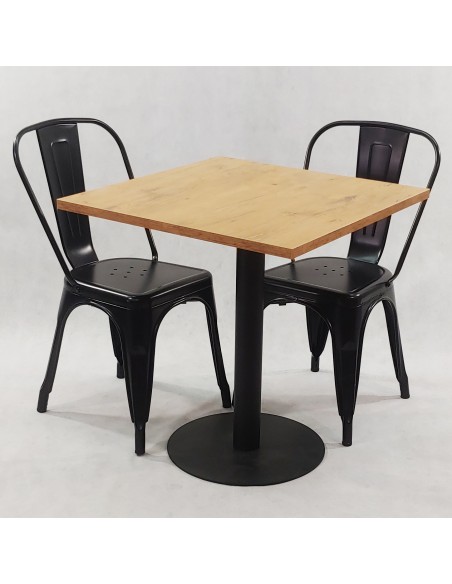 Zestaw stół Kansas i 2 krzesła Paris czarne