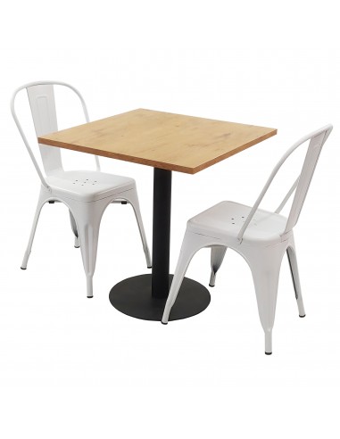 Zestaw stół Kansas i 2 krzesła Paris białe