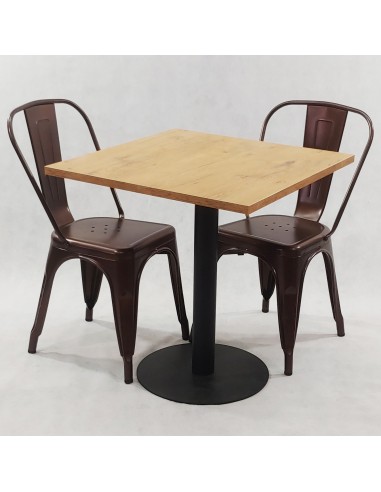 Zestaw stół Kansas i 2 krzesła Paris miedziane