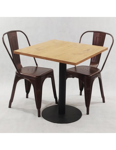 Zestaw stół Kansas i 2 krzesła Paris miedziane