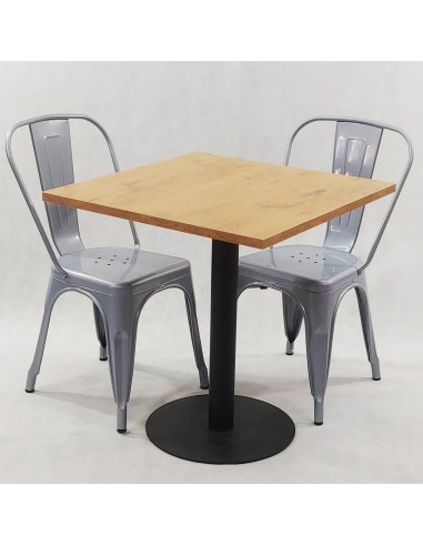 Zestaw stół Kansas i 2 krzesła Paris jasno szare