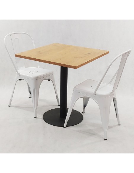 Zestaw stół Kansas i 2 krzesła Paris jasno szare