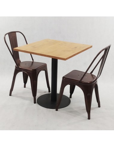 Zestaw stół Kansas i 2 krzesła Paris jasno szare