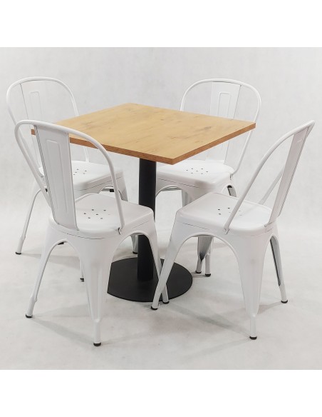 Zestaw stół Kansas i 4 krzesła Paris czarne