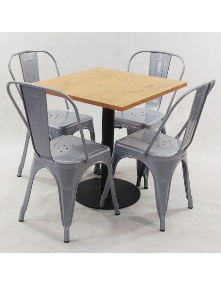 Zestaw stół Kansas i 4 krzesła Paris białe