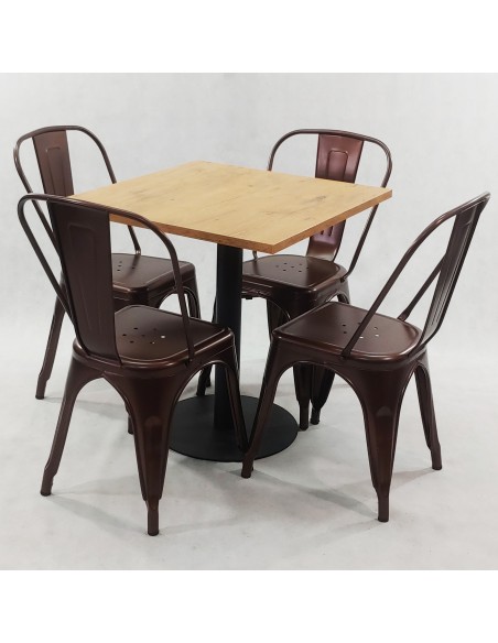 Zestaw stół Kansas i 4 krzesła Paris białe