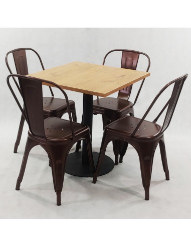 Zestaw stół Kansas i 4 krzesła Paris jasno szare