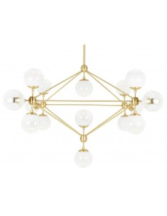Lampa wisząca PLANETARIO 15 GOLD złota - klosze szronione