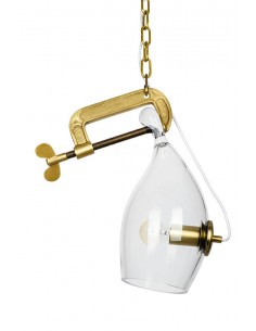 Lampa wisząca VICE mosiądz - metal, szkło