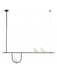 Lampa wisząca TWEETY 160 czarno-złota - metal, aluminium, szkło