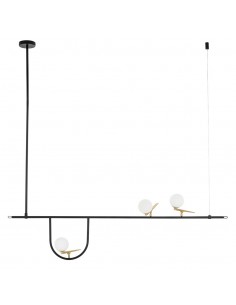 Lampa wisząca TWEETY 160 czarno-złota - metal, aluminium, szkło 2