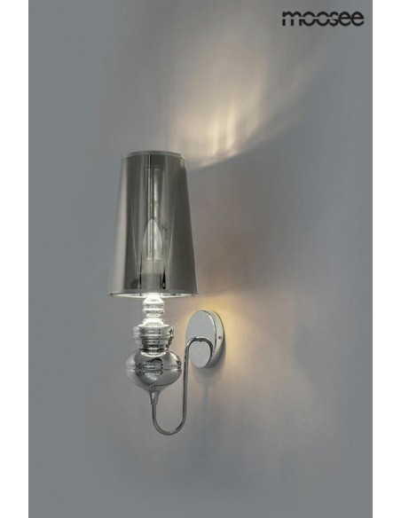 MOOSEE lampa ścienna QUEEN 20 srebrna