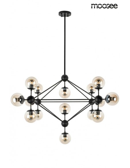 MOOSEE lampa wisząca ASTRIFERO 15 czarna / bursztynowa