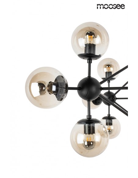 MOOSEE lampa wisząca ASTRIFERO 15 czarna / bursztynowa