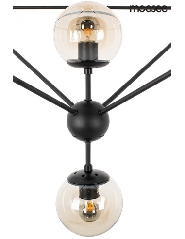 MOOSEE lampa wisząca ASTRIFERO 15 czarna / bursztynowa
