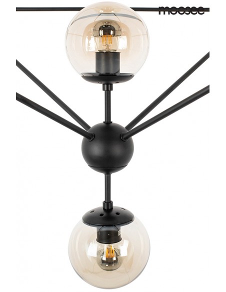 MOOSEE lampa wisząca ASTRIFERO 15 czarna / bursztynowa