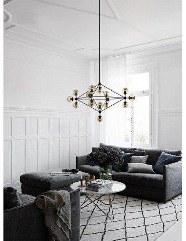 MOOSEE lampa wisząca ASTRIFERO 15 czarna / bursztynowa