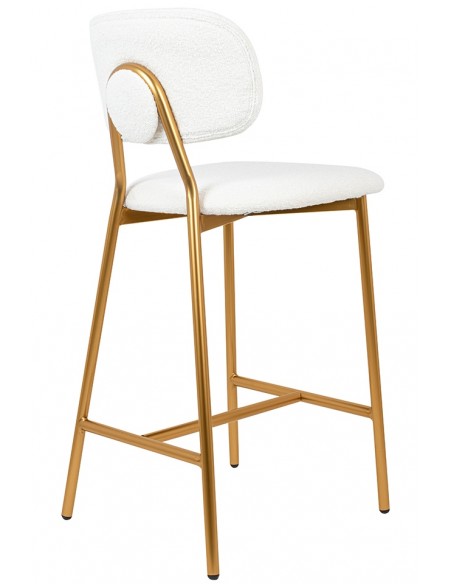 Krzesło barowe FABIOLA BOUCLE białe Krzesło barowe FABIOLA BOUCLE białe