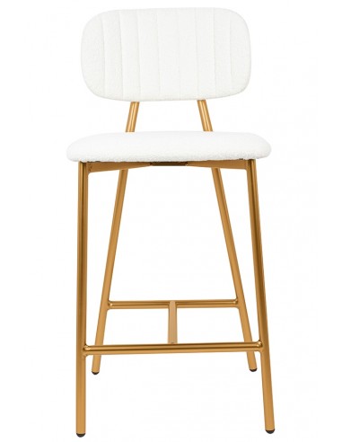 Krzesło barowe FABIOLA BOUCLE białe