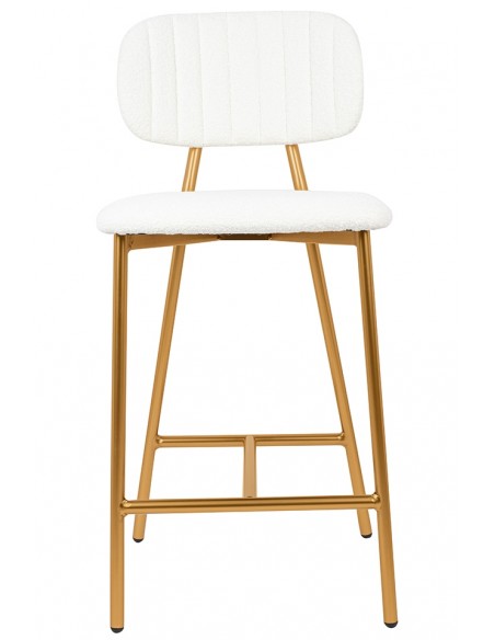Krzesło barowe FABIOLA BOUCLE białe Krzesło barowe FABIOLA BOUCLE białe