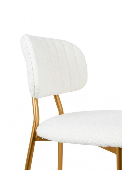 Krzesło barowe FABIOLA BOUCLE białe Krzesło barowe FABIOLA BOUCLE białe