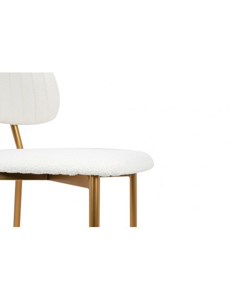 Krzesło barowe FABIOLA BOUCLE białe Krzesło barowe FABIOLA BOUCLE białe