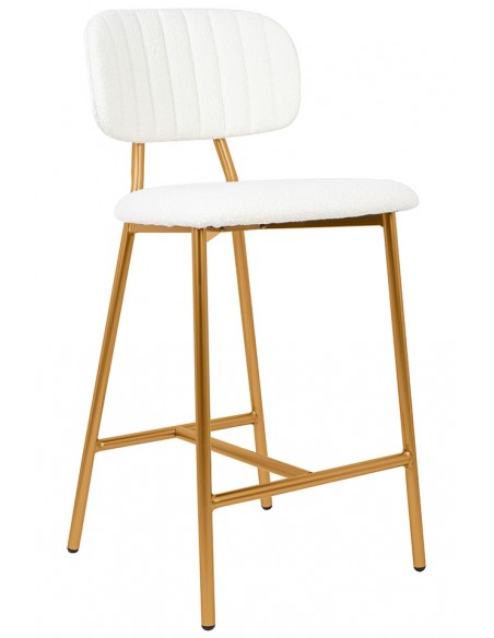 Krzesło barowe FABIOLA BOUCLE białe Krzesło barowe FABIOLA BOUCLE białe
