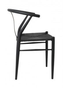Krzesło WISHBONE METAL czarne 2