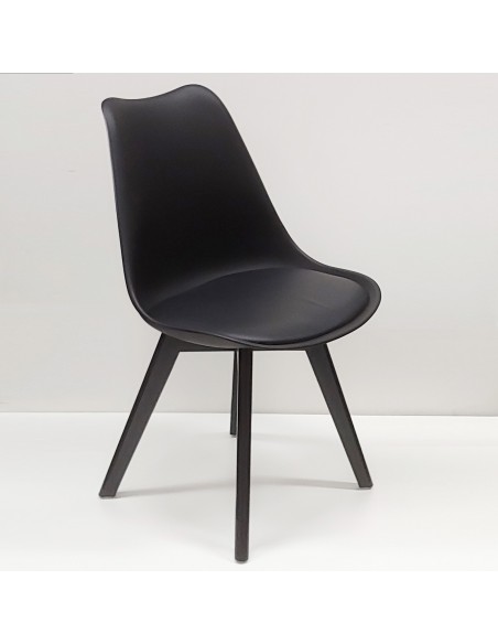 4 Krzesła NORDEN MONO czarne