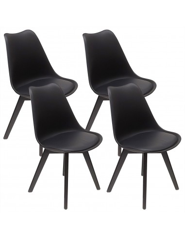 4 Krzesła NORDEN MONO czarne
