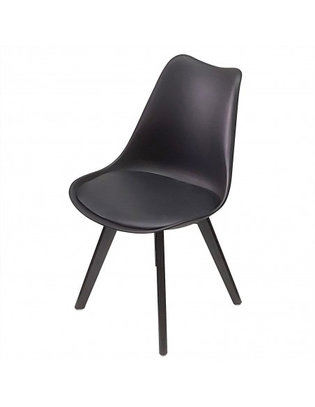 4 Krzesła NORDEN MONO czarne